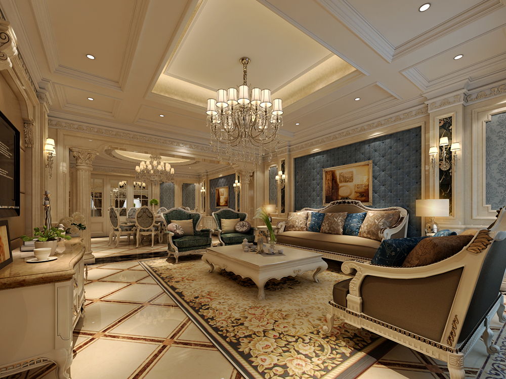法式風格別墅裝修效果圖340平米140萬法式風格別墅裝修案例大全-上海裝修設計