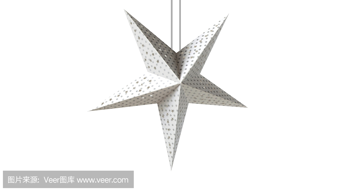 星星孤立在白色3D渲染