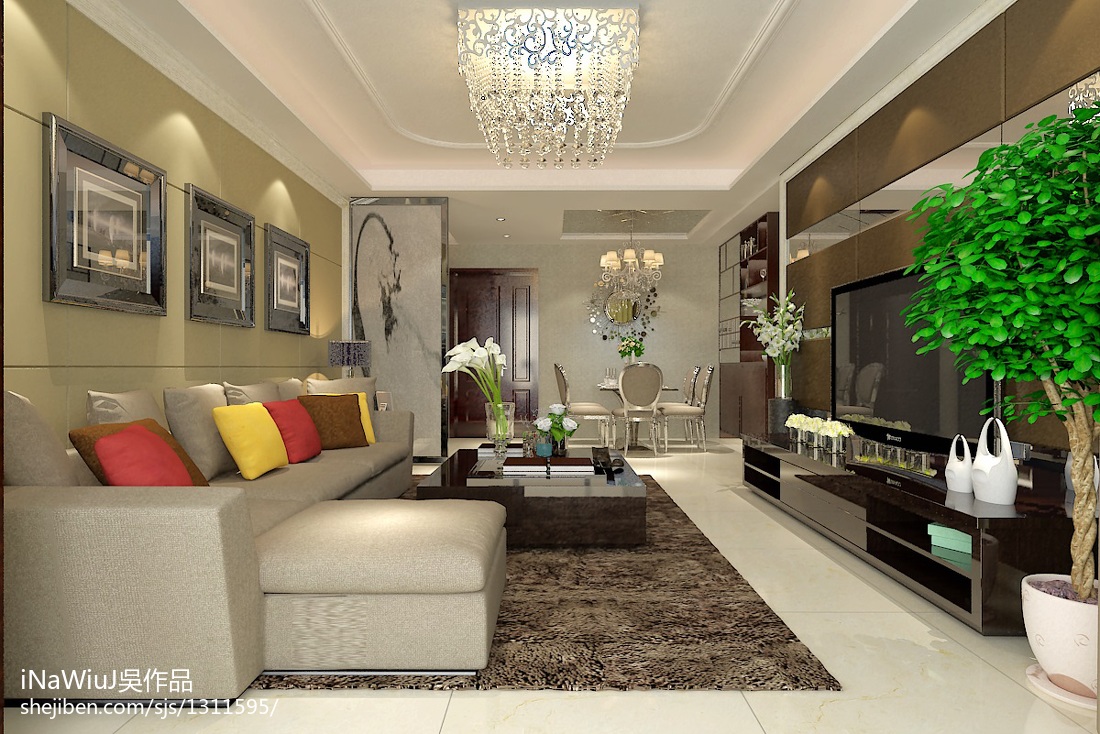 現(xiàn)代客廳室內裝修配飾效果圖 – 設計本裝修效果圖